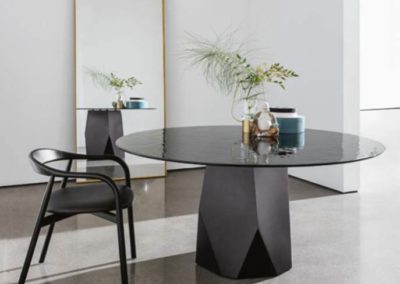 SOVET ITALIA - TABLE DEOD ceramic/wood-D.130/140/150 H.75cm - L.140P.140H.75cm