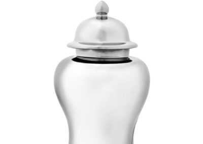 Vase Glamour L Silver colour ceramic D.30 H.46cm